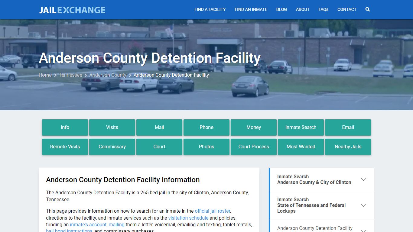 Anderson County Detention Facility, TN Inmate Search, Information